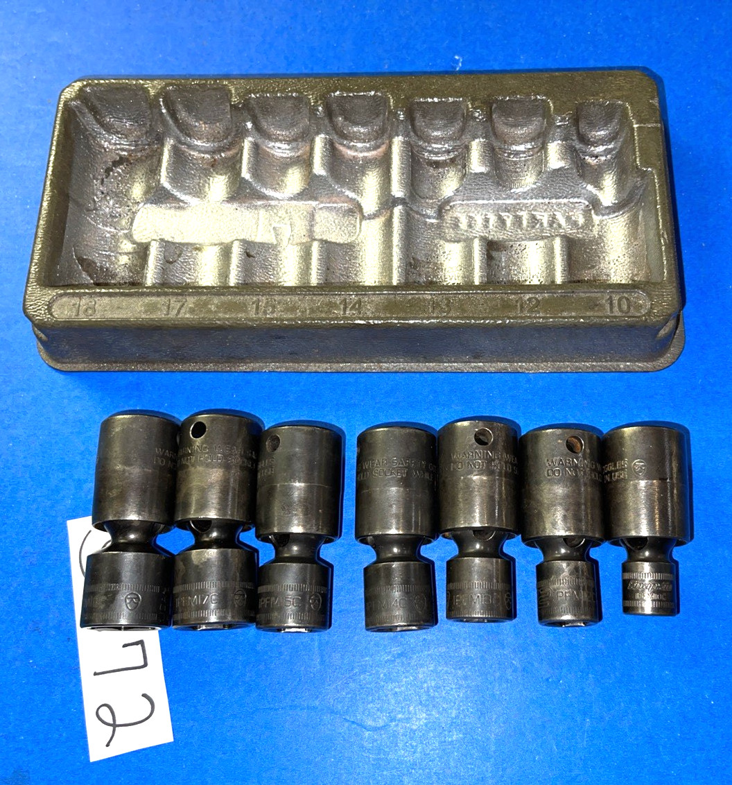 SNAP-ON TOOLS 7 PIECE 3/8 DRIVE METRIC SHORT SWIVEL IMPACT SOCKETS 207IPFM