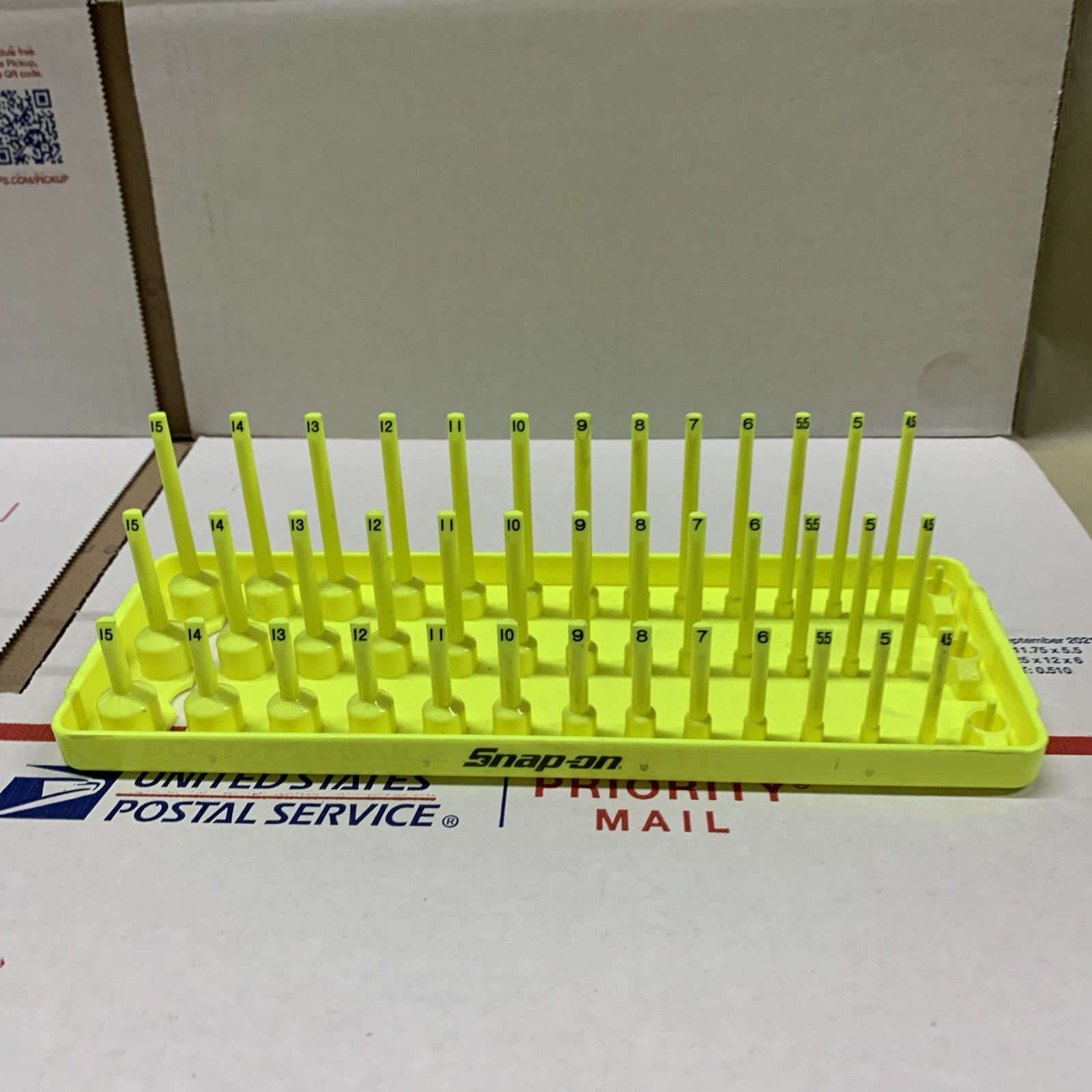 Snap On ka143metvz 1/4″ post socket tray hi viz yellow NEW