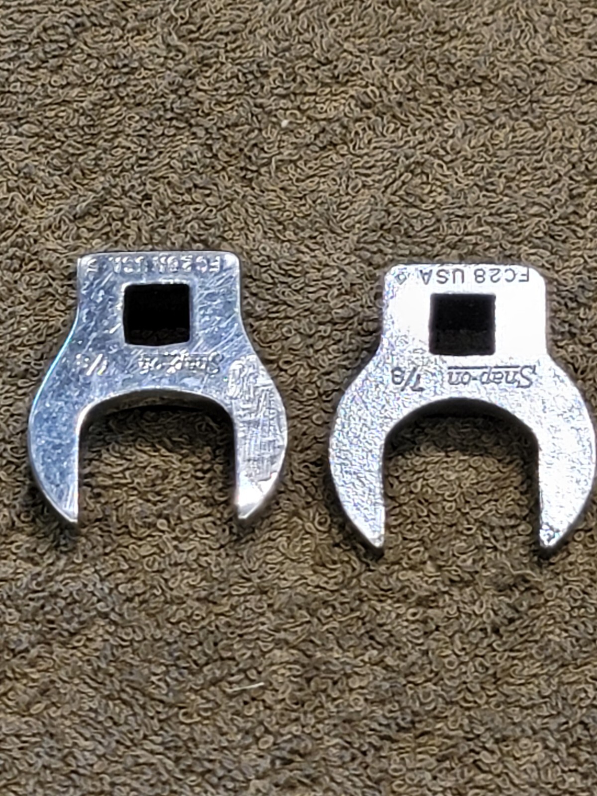 2 Snap-on FC28A Crowfoot Open End Wrench Sae Set 3/8″ Drive 7/8″ USA BOTH
