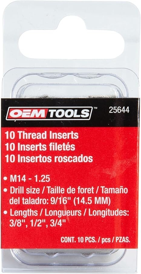 1. OEMTOOLS 25644 M14-1.25 Fix-A-Thread Spark Plug Saver Inserts Kit, Metric