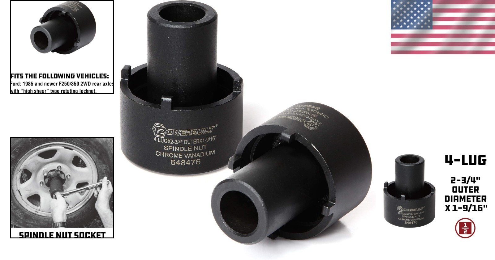 Lightweight Black Spindle Nut Socket – Perfect for Ford Maintenance
