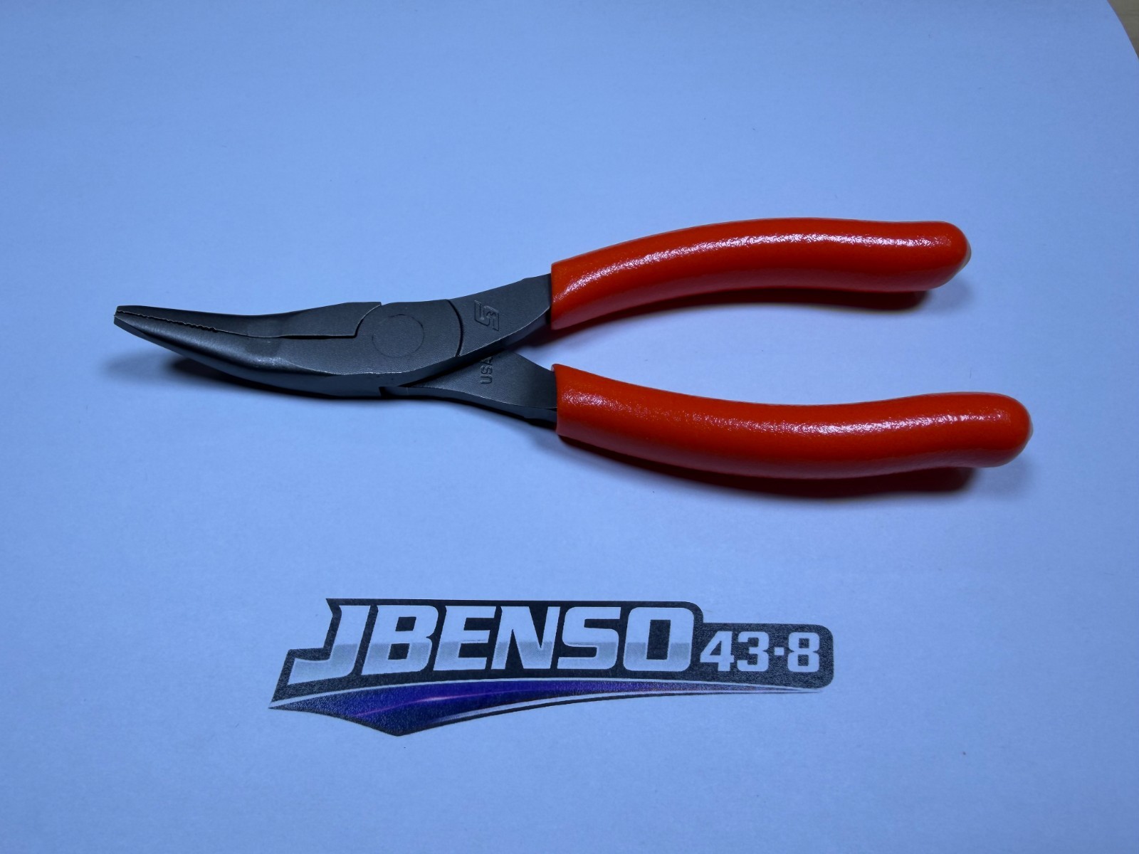 Snap-on Tools USA NEW ORANGE 6″ Soft Grip 35° Bent Needle Nose Pliers 495CFO