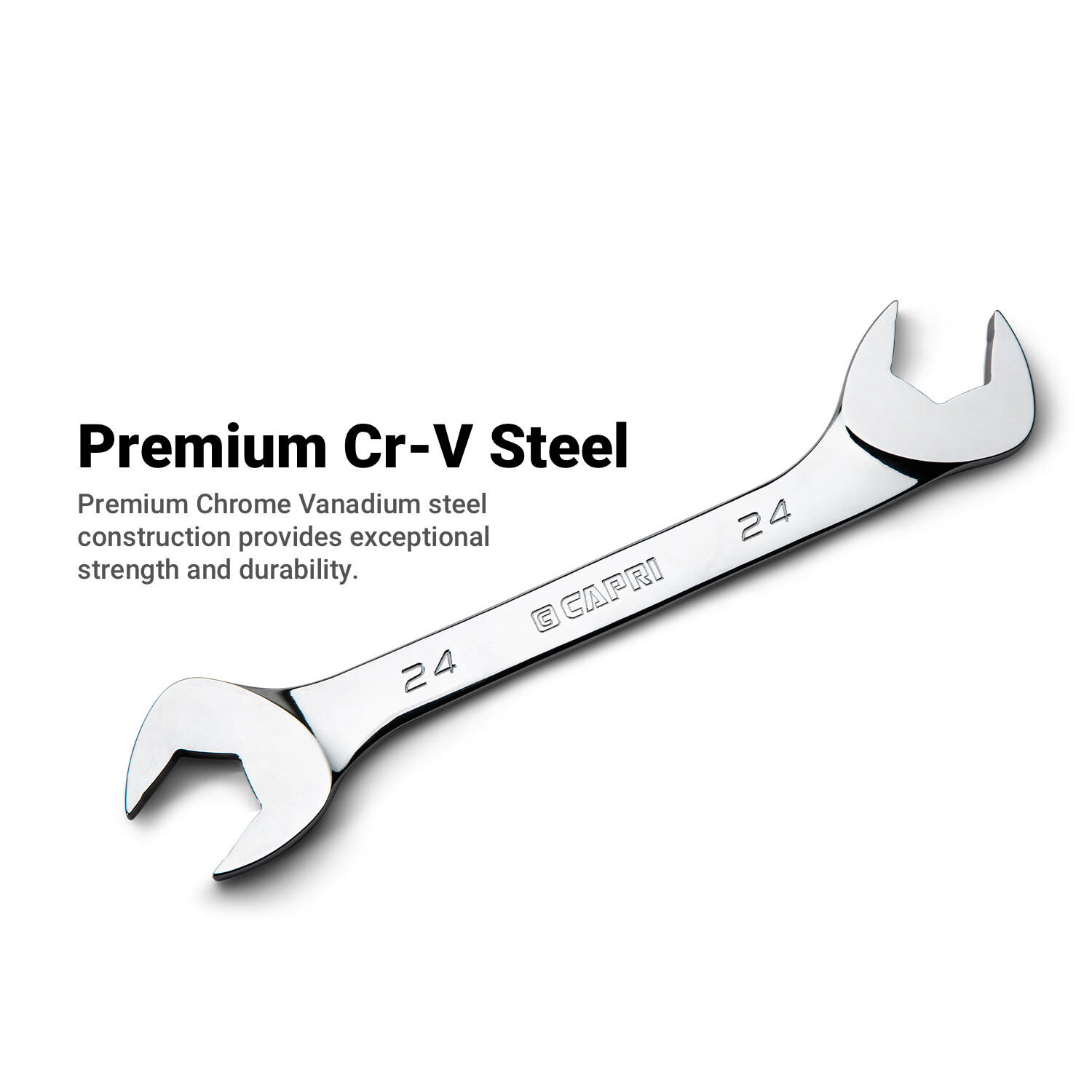 Capri Tools Angle Open End Wrench Set, 30° & 60° angles, 6-24 mm Metric, 19 pc