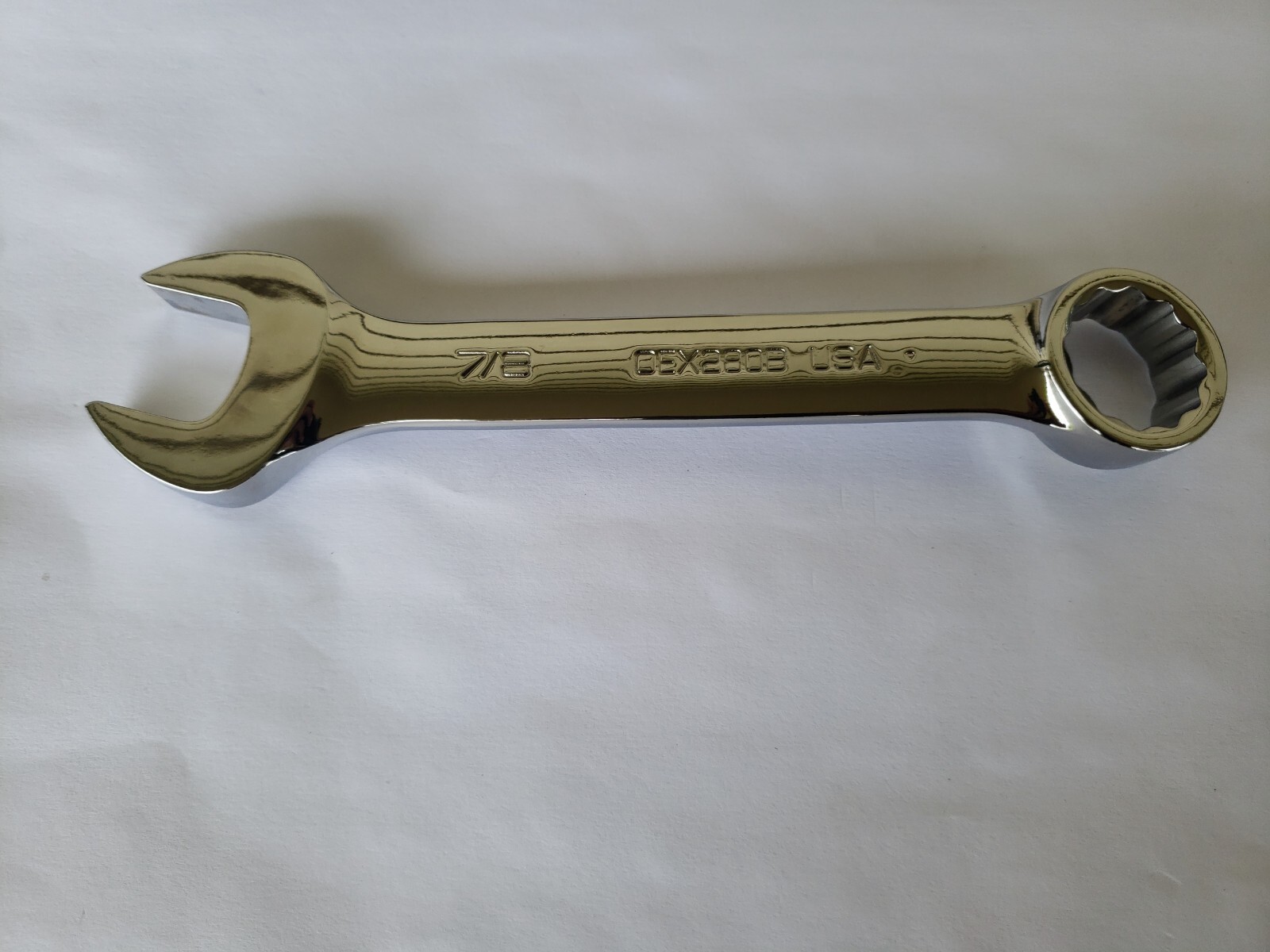 Snap-on Tools USA NEW 7/8″ SAE SHORT Length Chrome 12pt Combo Wrench OEX280B