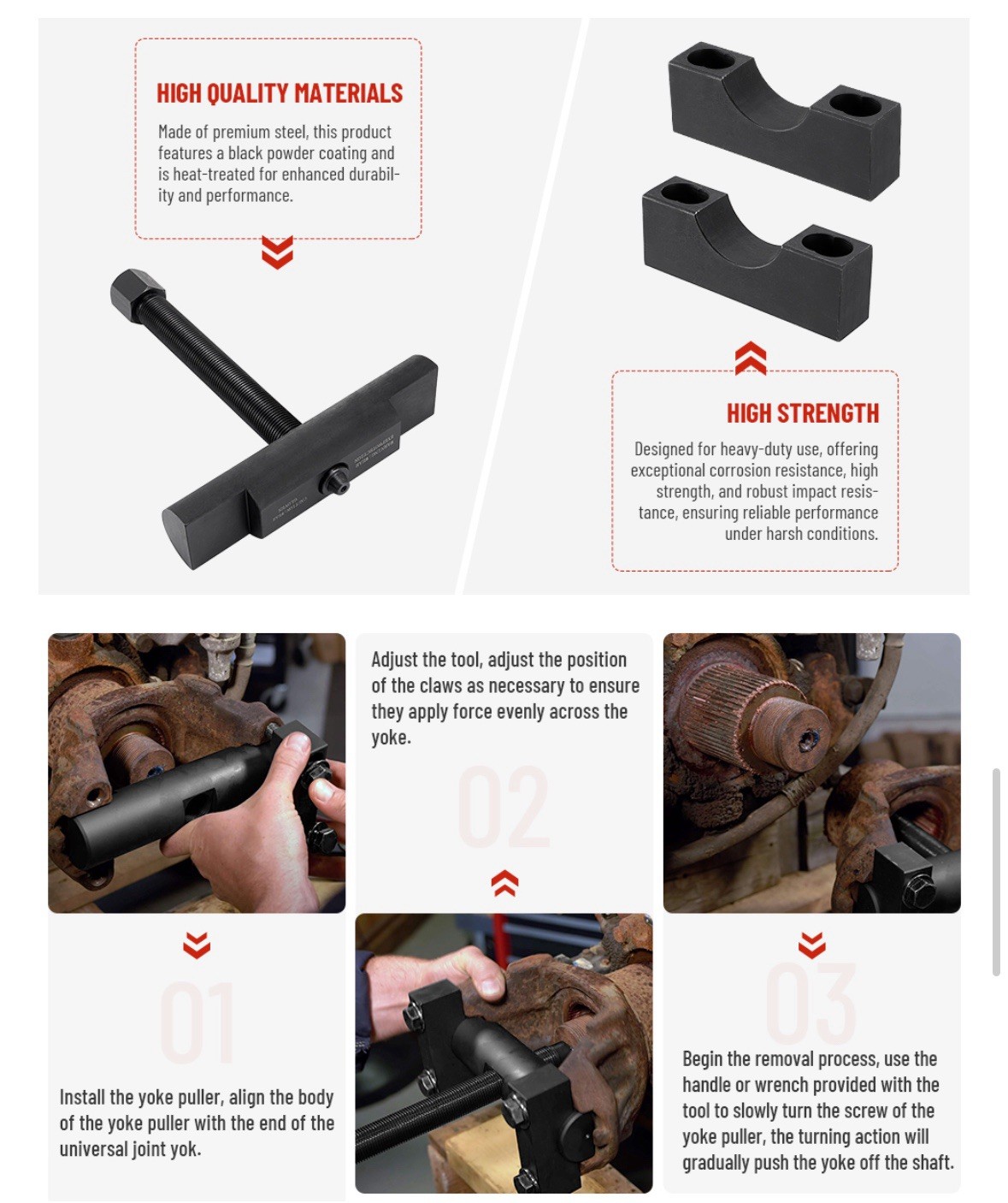 60050 Heavy Duty Yoke Puller Yoke Removal Tool Kit Replaces 10803