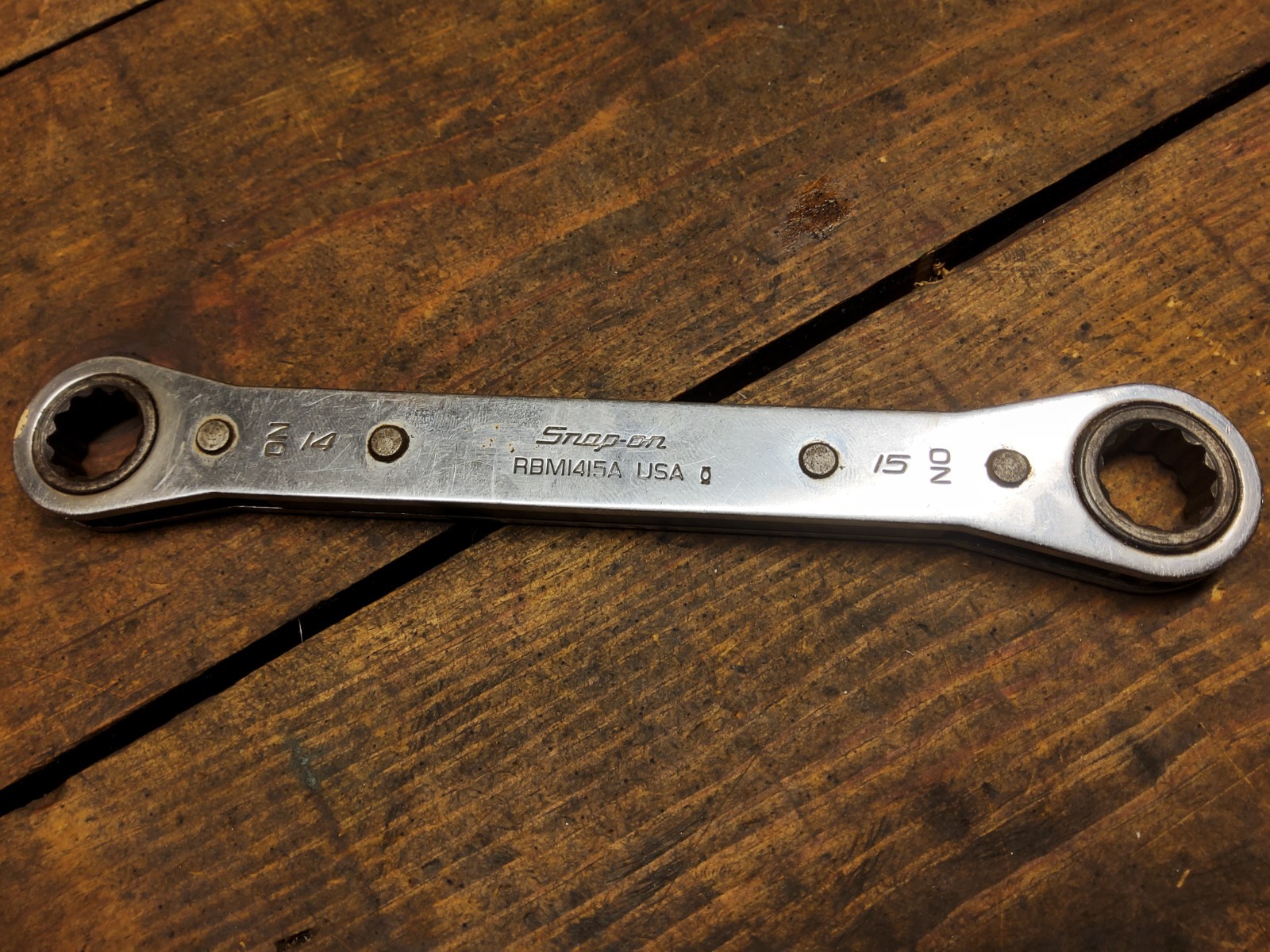Snap-on Tools RBM1415A Ratcheting Box Wrench 14mm x 15mm 12 Point USA