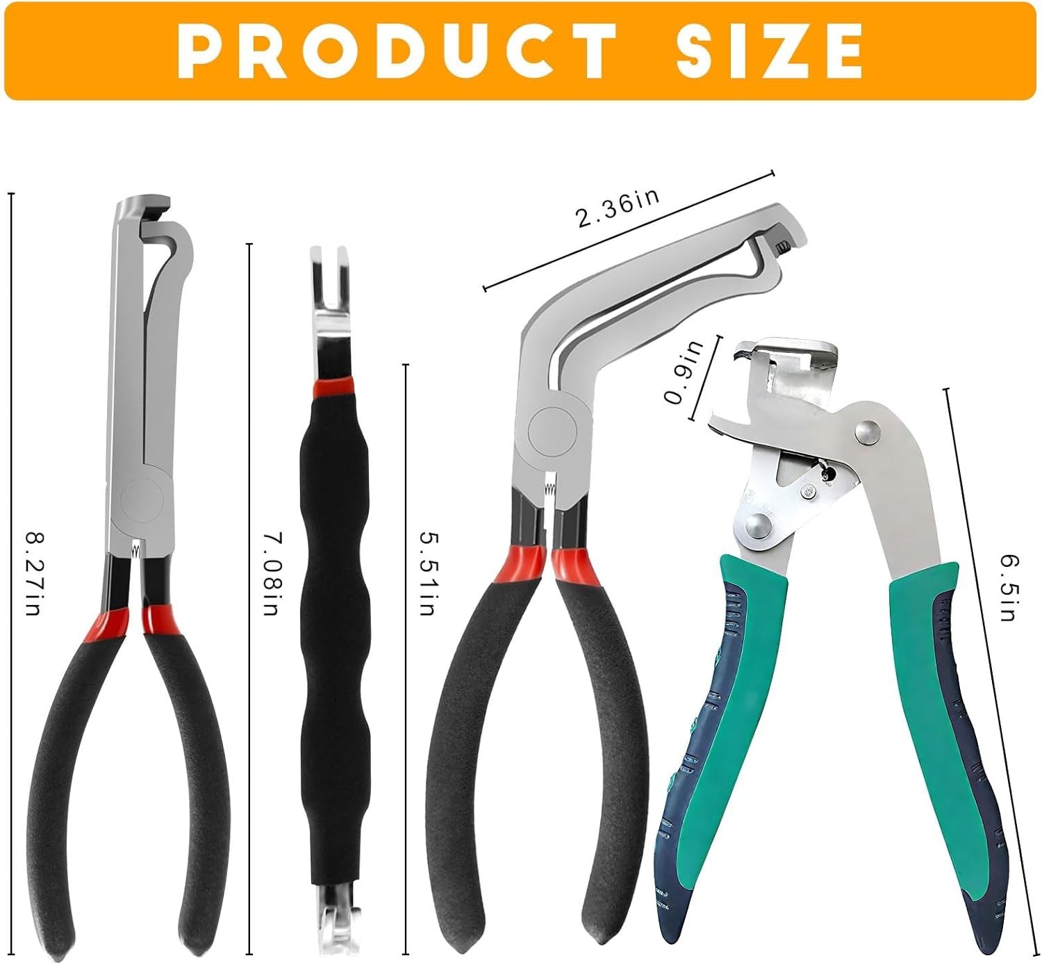 Multi-Functional Car Clip Pliers Set: High-Carbon Steel – 4 Tools Included