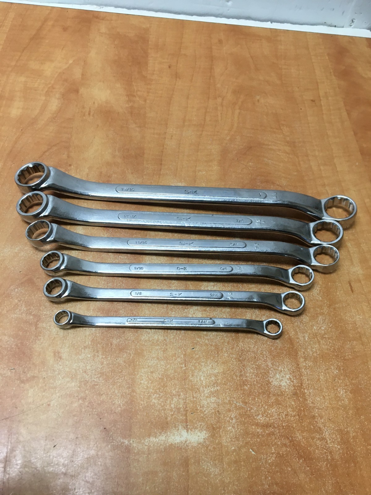 S-K USA 6- Piece SAE Offset Box End Wrench Set 3/8 To 1 In. B-1214 to B-3032