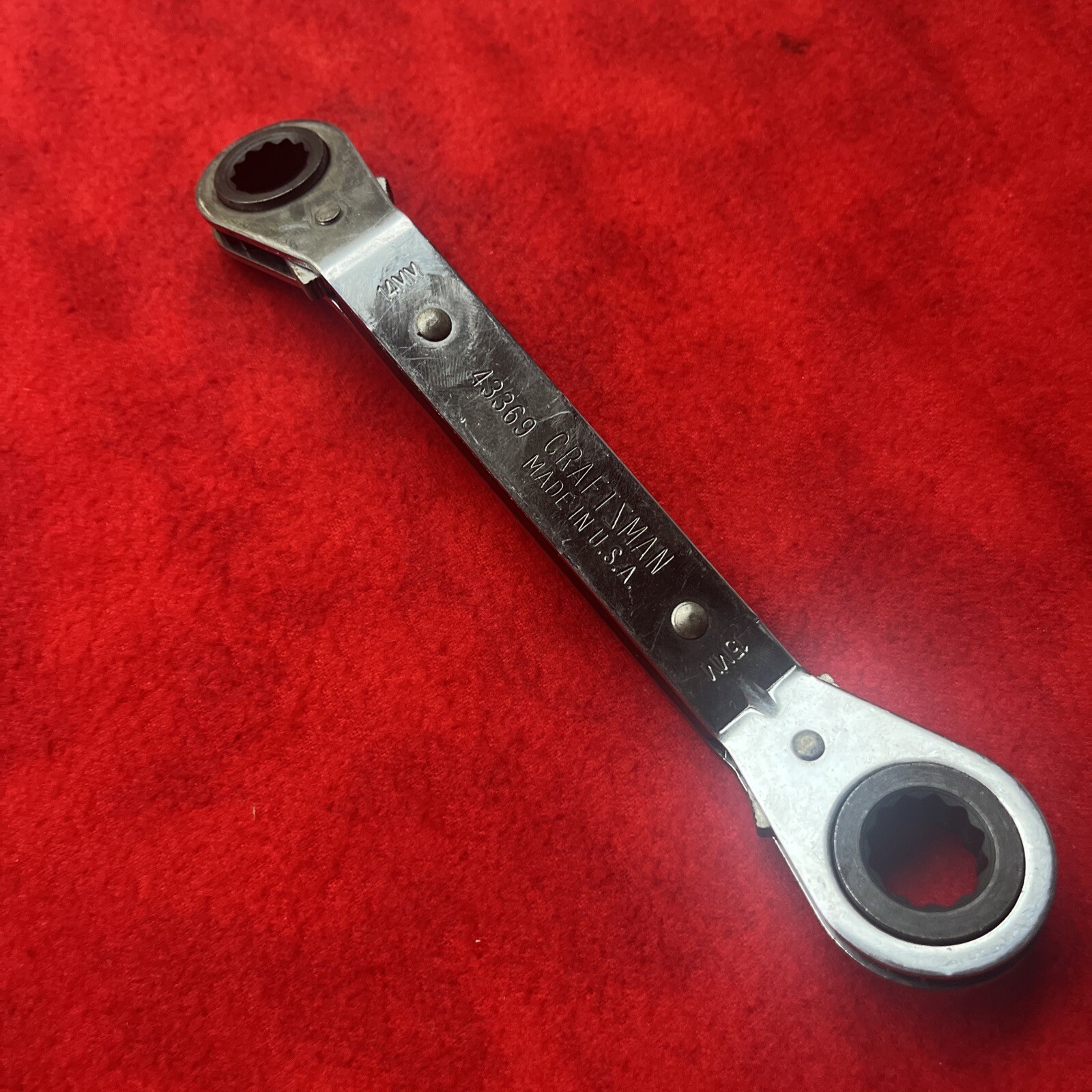 Craftsman 43369 14mm X 15mm Wrench Offset Ratchet (k17)