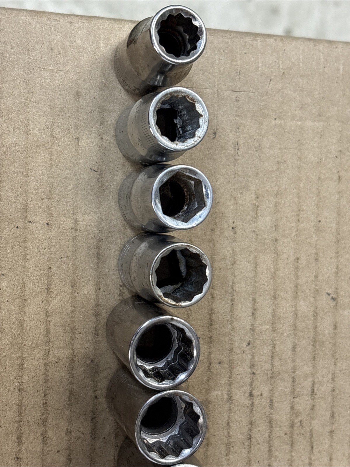 Vtg CRAFTSMAN 17pc 1/2 Drive Metric Socket Set 11-27 12pt (13mm 6Pt) USA No Skip