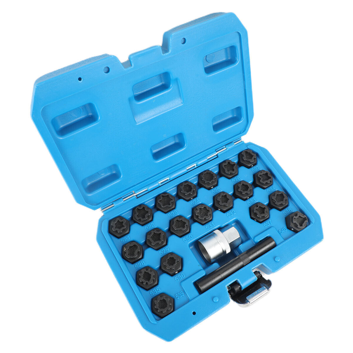 22pcs Universal Wheel Locking Key Socket Wheel Rim Lug Nut Master Removal Tool