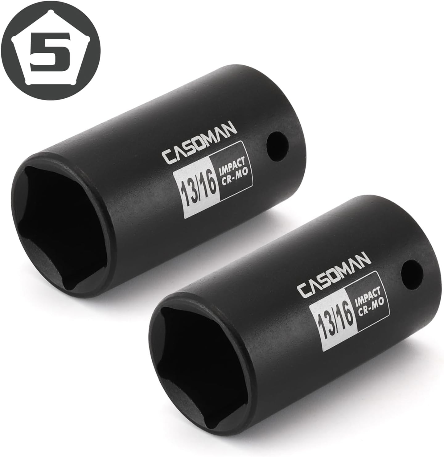 2PCS 1/2″ Drive 13/16″ Penta Sockets 5-Point Utility Socket CR-MO Removes