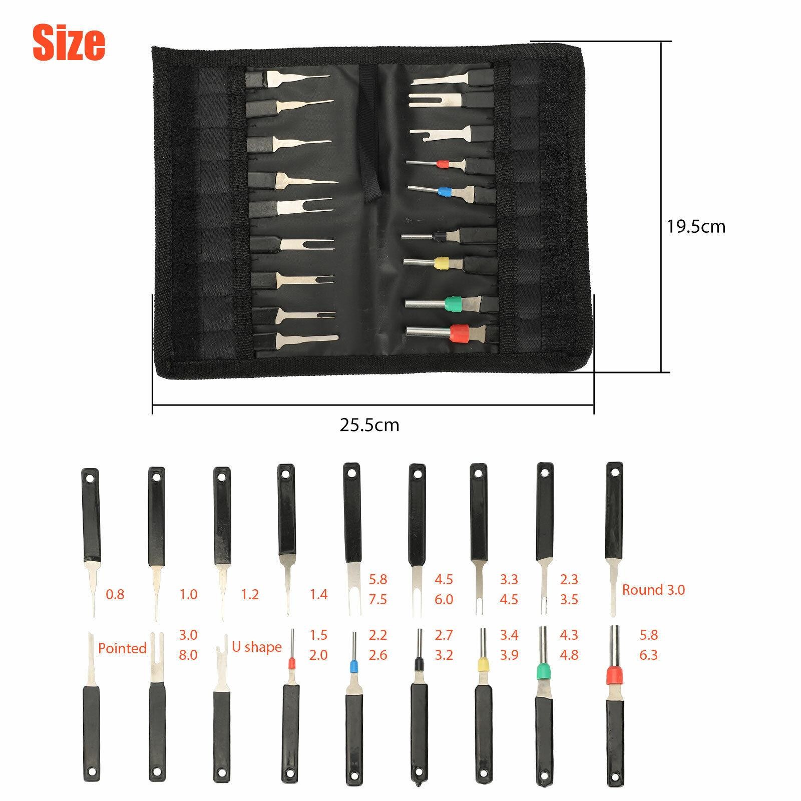 18Pcs Steel Plastic Car Terminal Removal Tool Wire Connector Pin Release Tool N