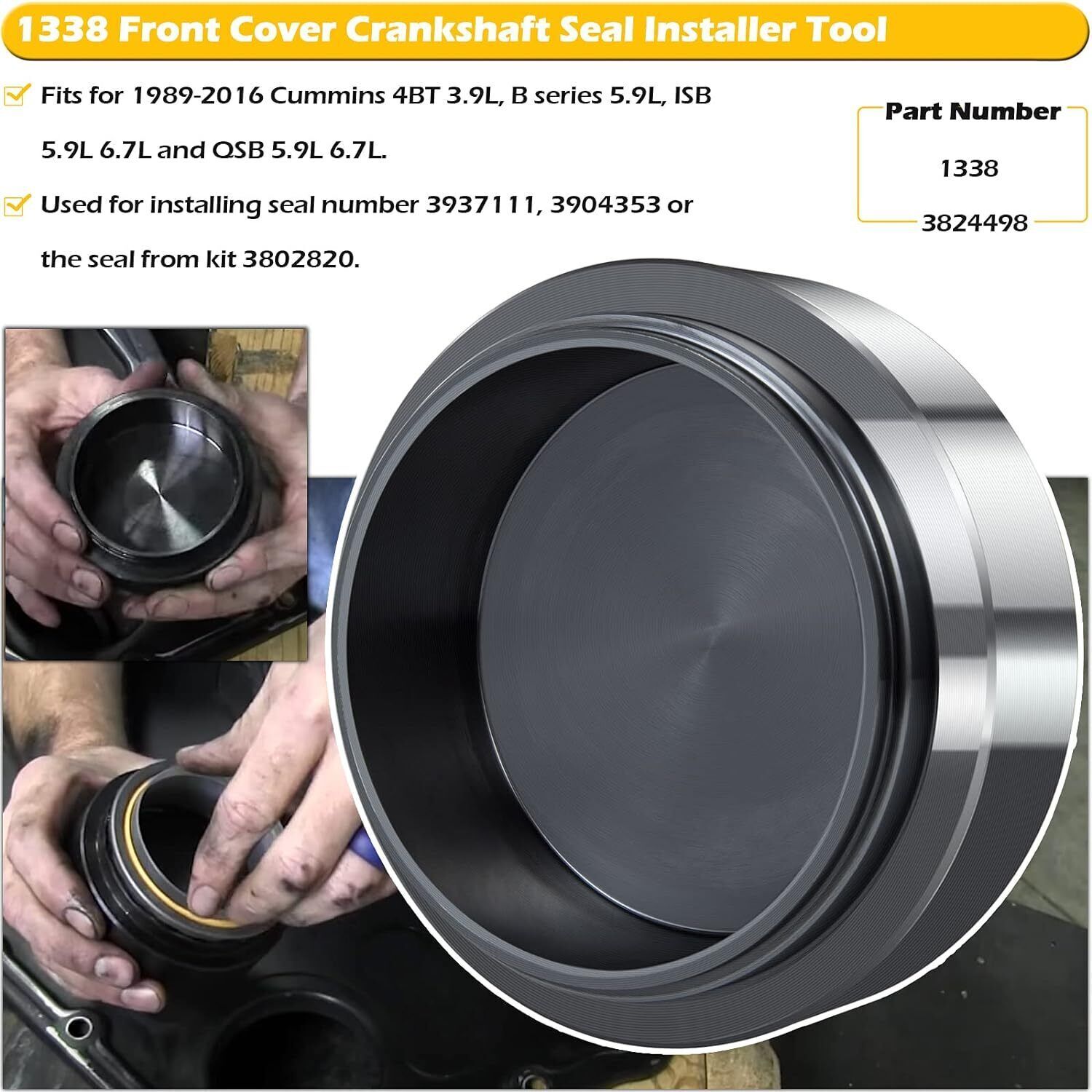 For Cummins Front & Rear Crankshaft Seal Remover Installer Tools 3.9L 5.9L 6.7L