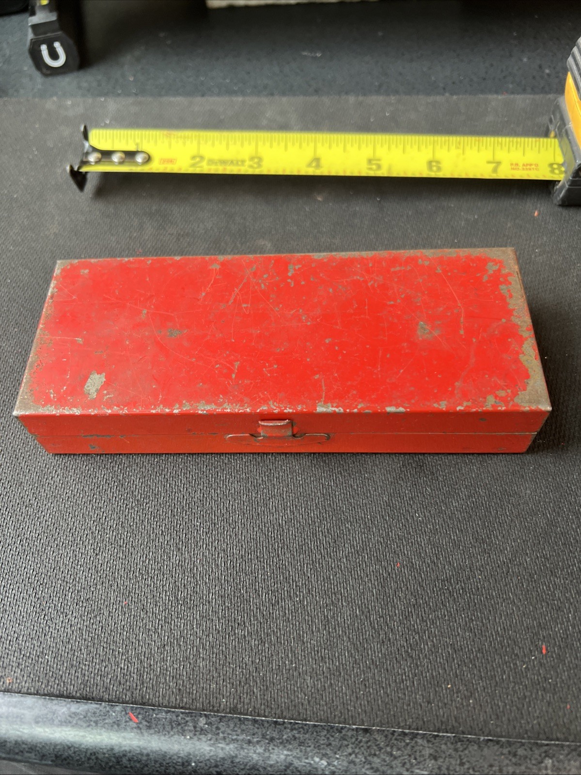 Snap On Tools USA Red Metal Storage Tool Case Socket Ratchet Box, 6” X 2” NICE🔥