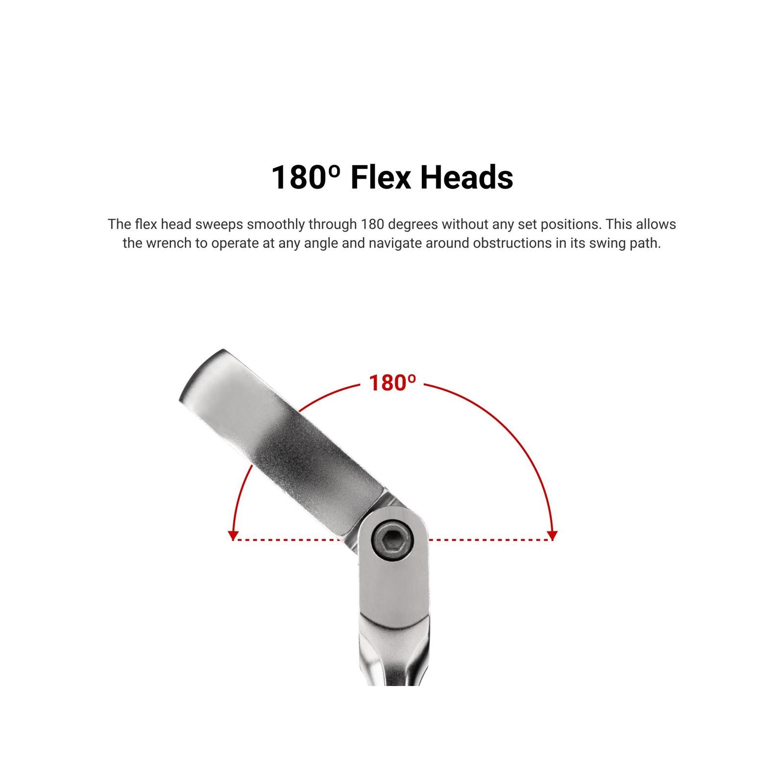 Tekton WRB96201 Long Flex Head 12-Point Ratcheting Box End Set