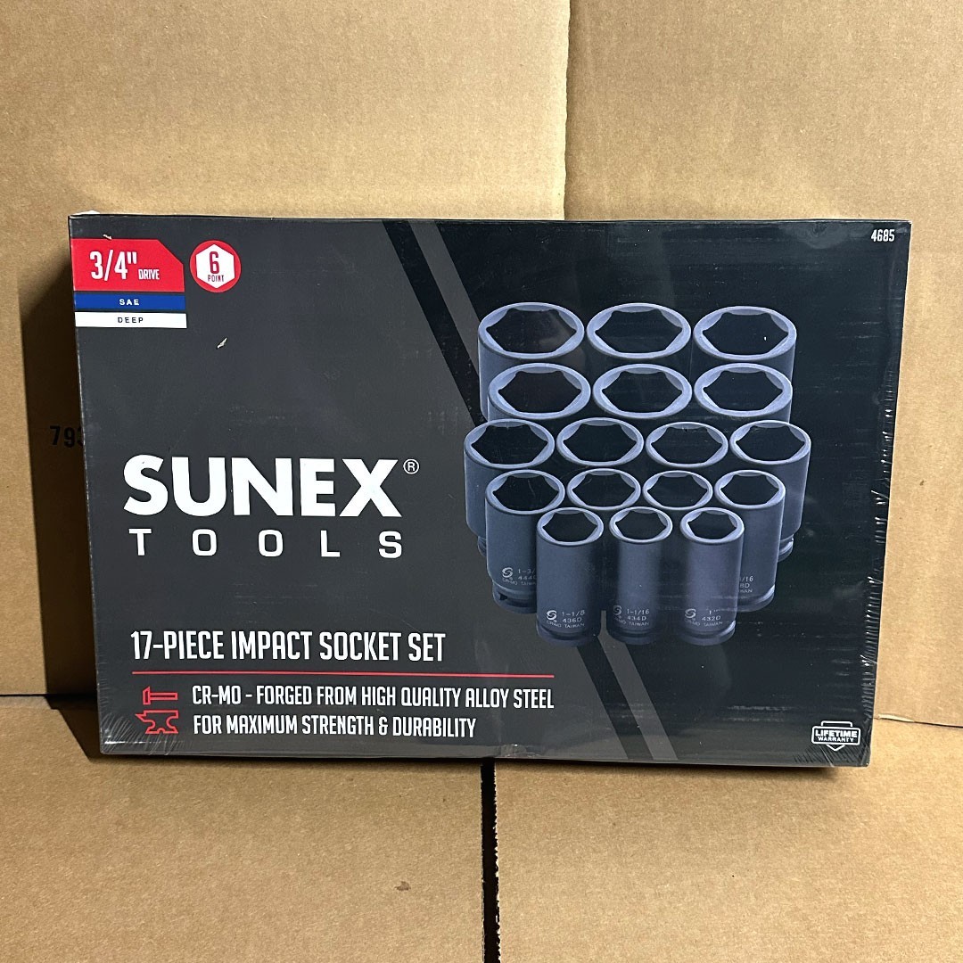 BRAND NEW! Sunex Tools 4685 17-Piece 3/4″ Drive SAE Deep Impact Socket Set