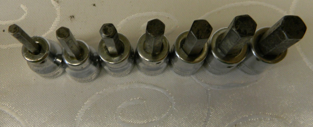 SNAP-ON 3/8″ DRIVE 7PC METRIC HEX BIT SOCKET SET 4-10MM #207EFAMY