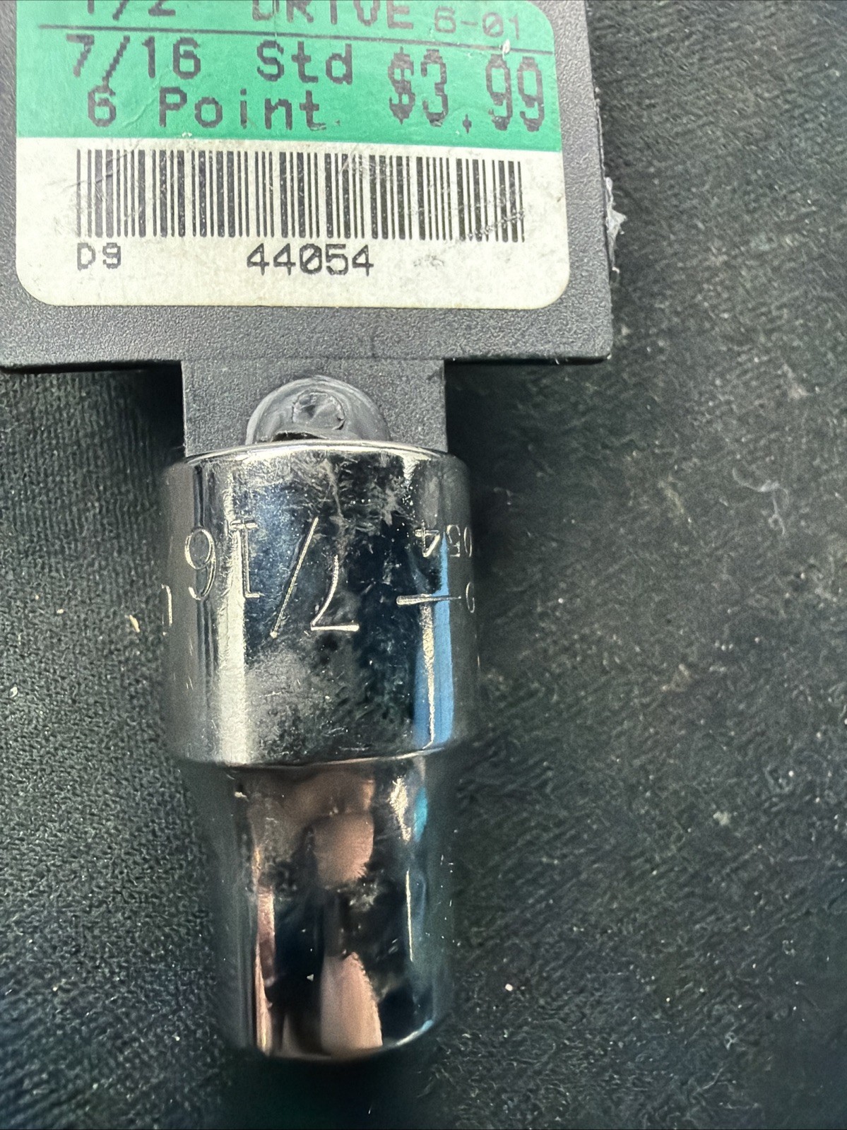 $15 Socket Sears NOS Craftsman G 7/16 44054 1/2 Drive 6 Pt SAE Chrome Shallow