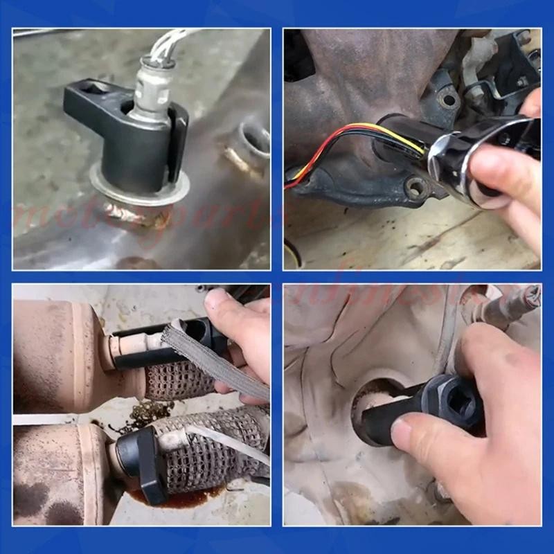 5/10Pcs O2 Oxygen Sensor Socket Wrench 3/8″ 1/2″ 22mm Auto Repair Installer Tool