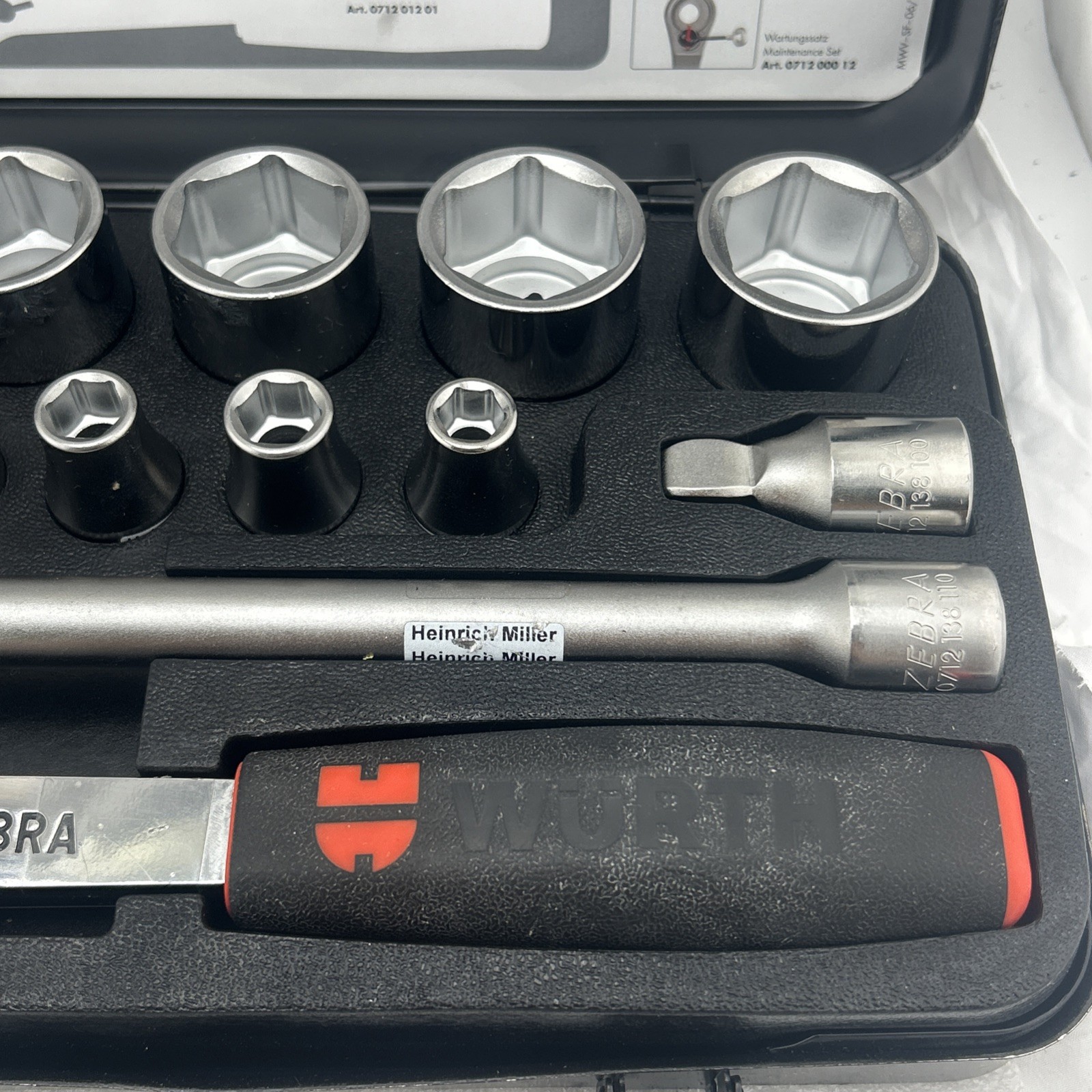 Wurth Zebra 1/2 Inch Multi Socket Wrench Assortment 24 Pieces 096513023 10-32MM