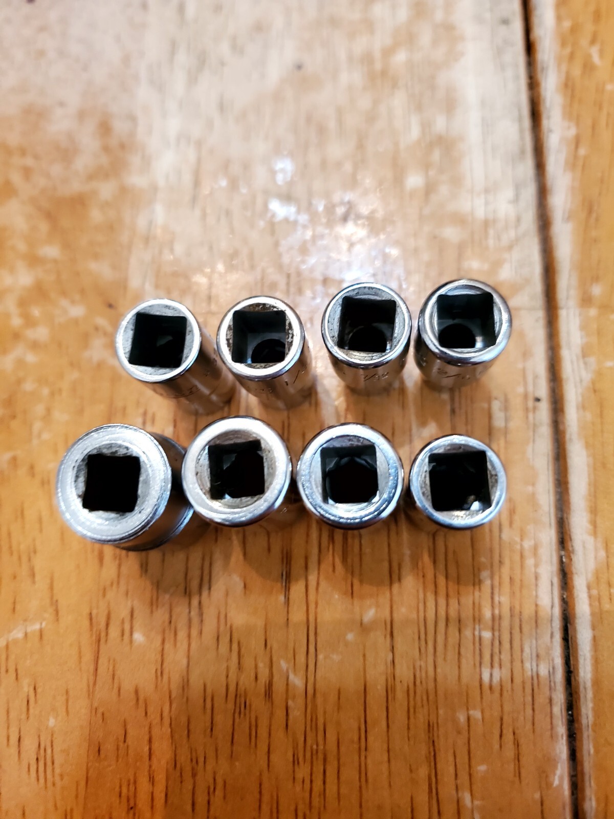 Snap On 1/4 Drive 3/16-7/16 6PT Shallow Sockets V Series Lot Of 8
