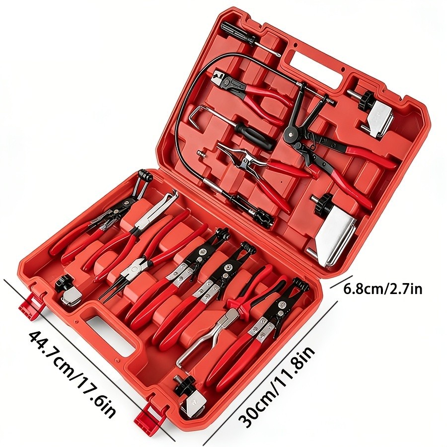 16-piece hose clamp set, long-handled hose clamp tool remover, suitable for wate