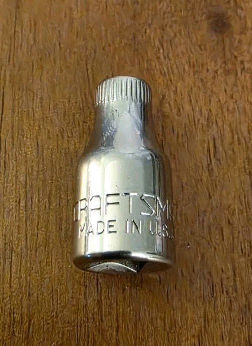 Craftsman USA 4mm Socket 6 Point 1/4″ Drive G 43505 (Top Knurl)