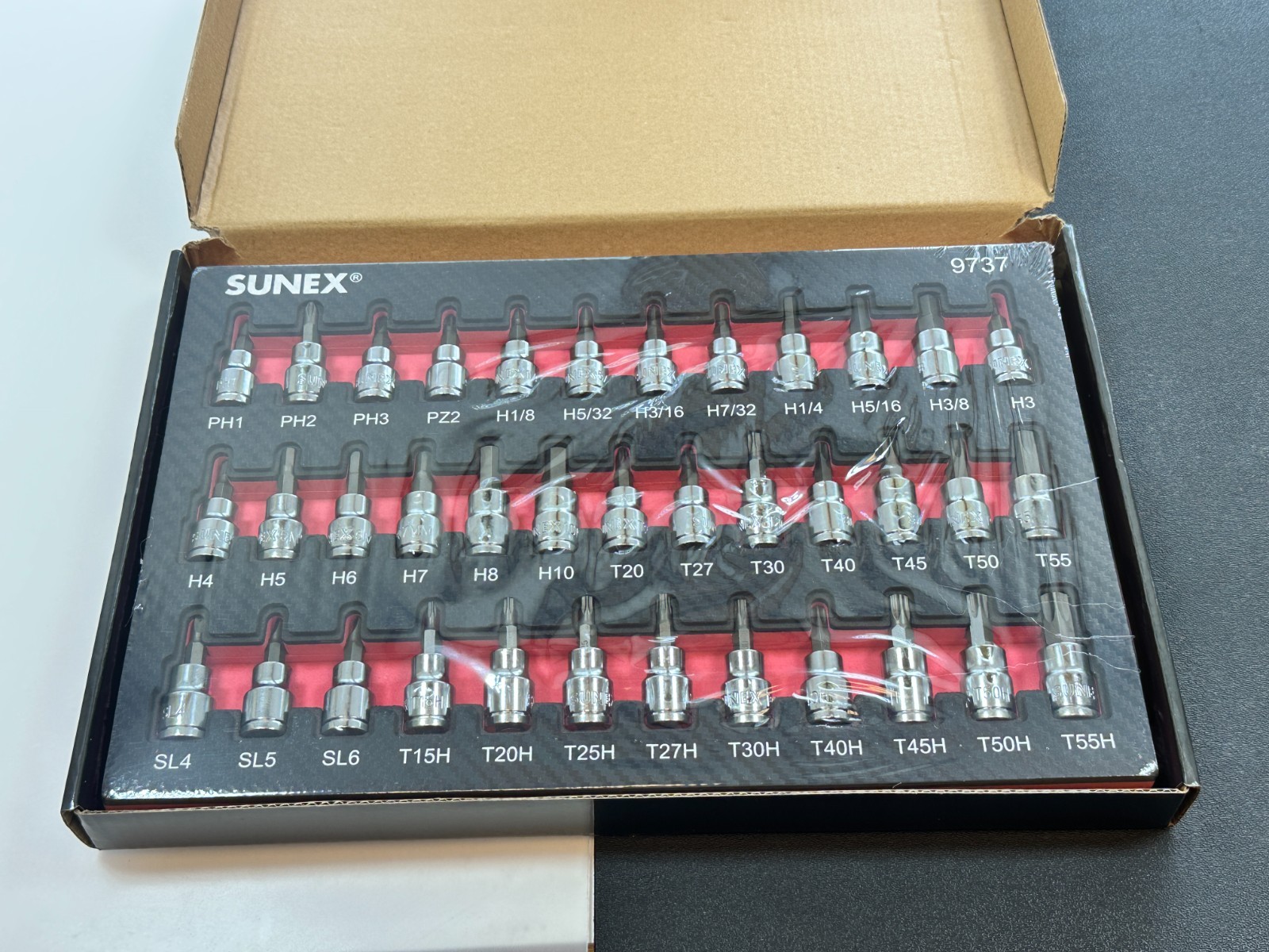 NEW SUNEX 37pc 9737 Master Bit Socket Set SAE & Metric, Hex, Torx, Screwdriver