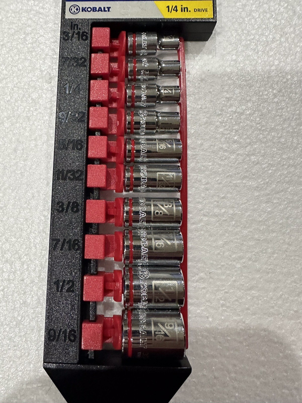 Kobalt 10 Pc Socket Set, SAE 1/4-Inch Drive, 6-Point