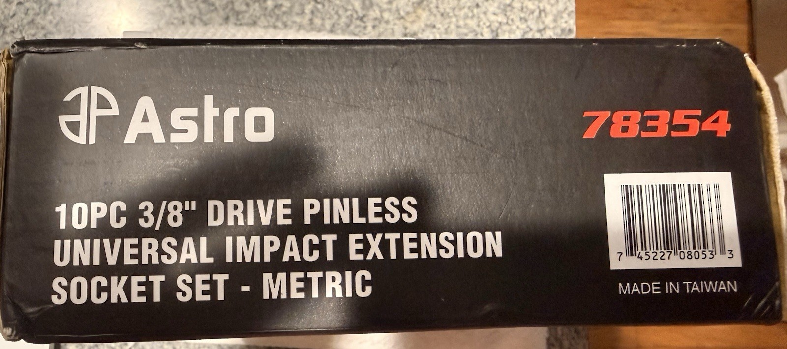 Astro Pneumatic 78354 10 Piece 3/8 Drive Metric Pinless Universal Impact Ext Set