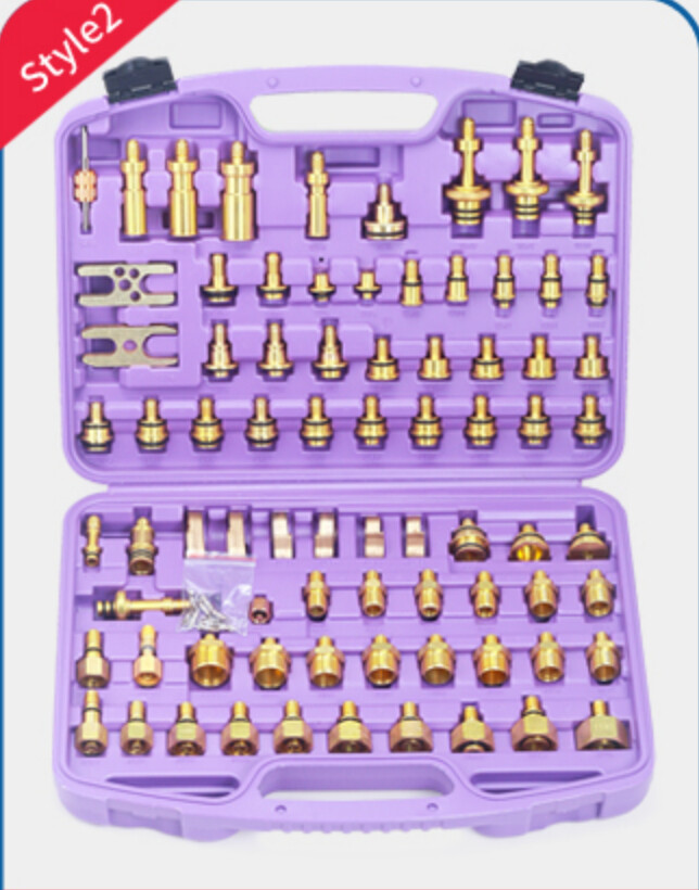 78pcs Auto A/c Air Conditioner Leak Detection Plug Pure Copper Repair Tools Set