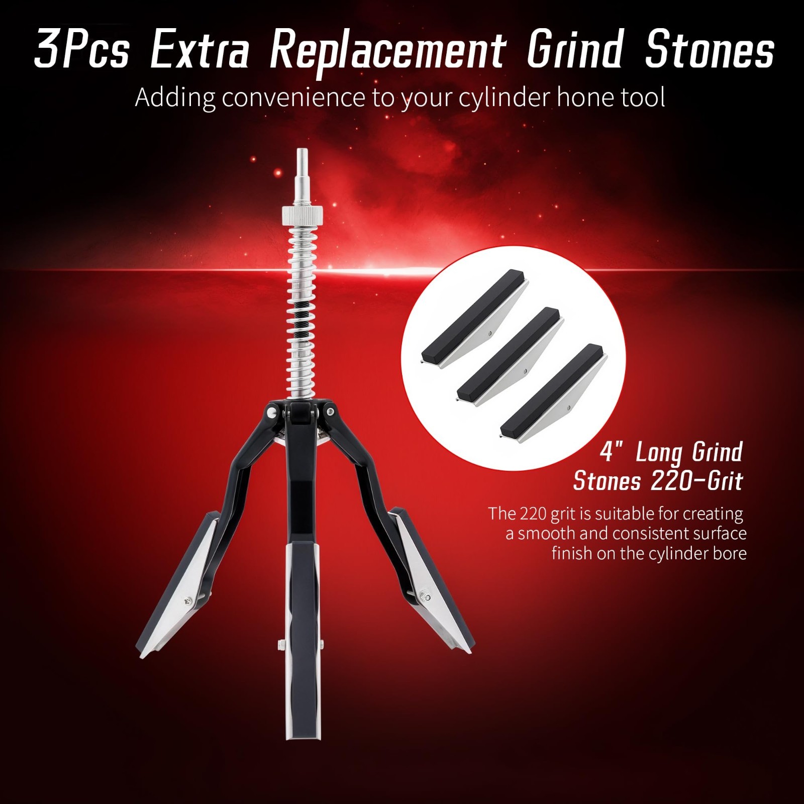 Adjustable Cylinder Hone Tool 2″-7″ with 3 Extra 4″ Stones | Engine Honing & Bra