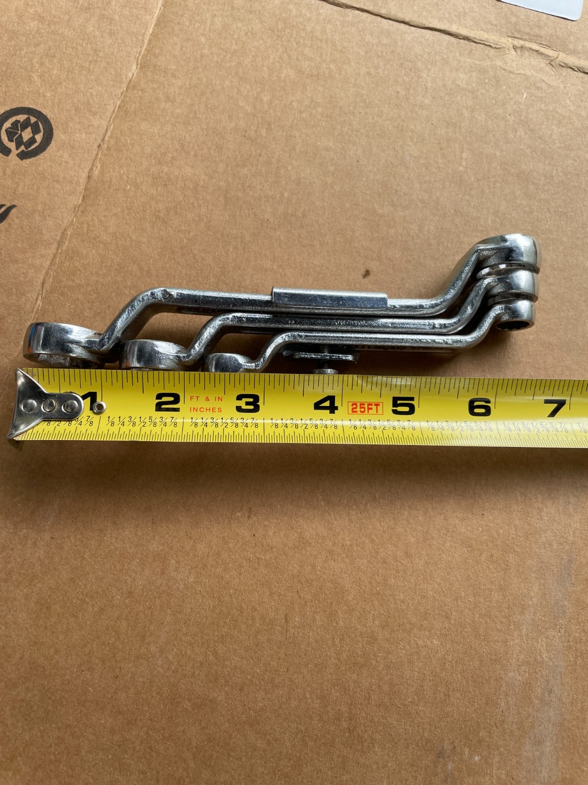3 VTG SEARS Offset Double Box End Wrench Set 1/2 3/8 5/8 7/8 9/16 7/16 1/16 lock