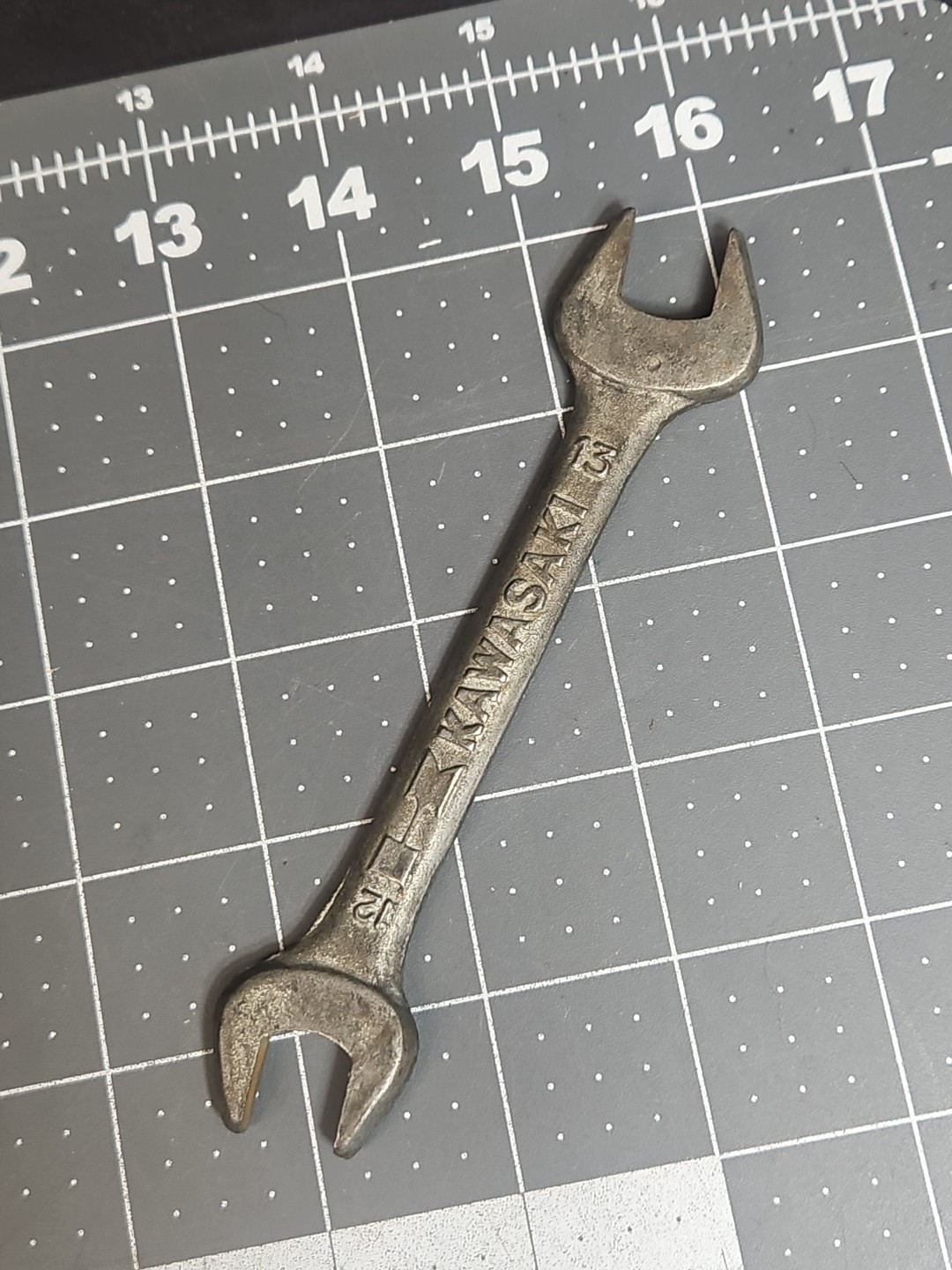 Vintage KAWASAKI Motorcycle MITO-3 Tool Open End Wrench 12mm / 13mm Metric Ht2