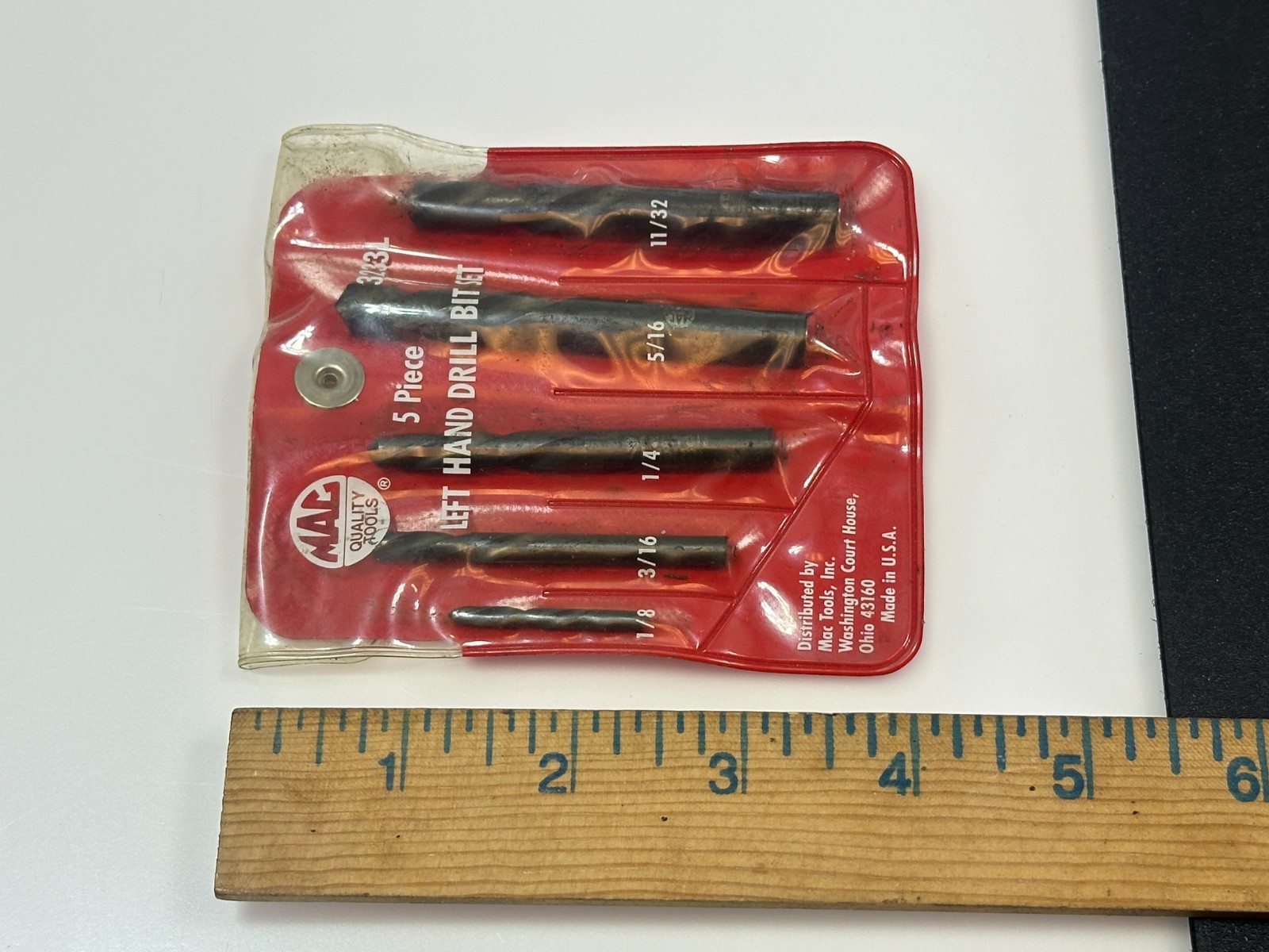 🇺🇸 MAC Tools USA Left Handed Drill Bit Set, Model 3233L, One Broken
