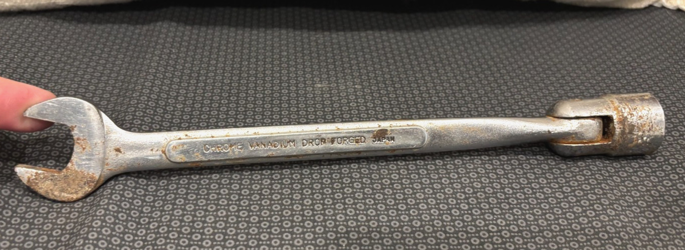 Vintage! Truecraft SAE 3/4″ 12 Point Flex Head Wrench Socket and 3/4″ Open End
