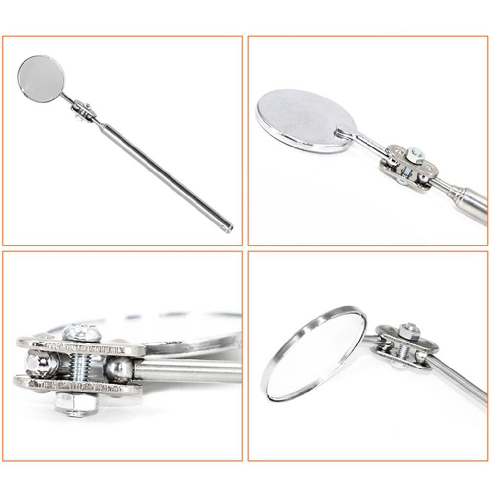 Telescopic Inspection Mirror Car Extendable Detection 360° Round Lens Hand Tool