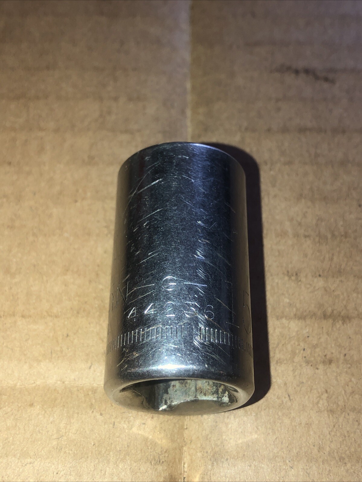 Craftsman Vintage 15MM 12 Point 1/2″ Drive Shallow Socket Made in USA 44236 G