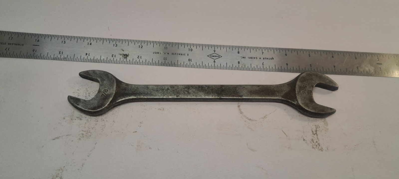 Vintage WILLIAMS USA 847780 7/8 in x 15/16 in SAE Open End Wrench Black Oxide