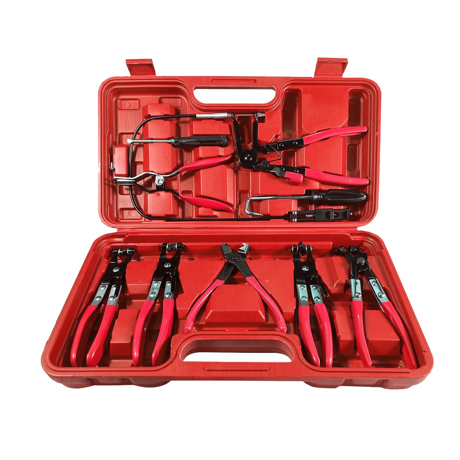 9Pc Hose Clamp Clip Remover Pliers Wire Long Reach Kit Fuel Oil Water Hose Tool