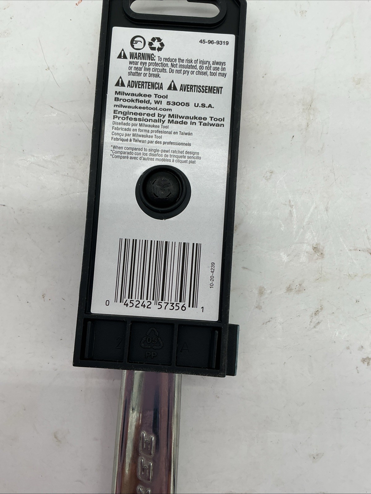 Milwaukee 45-96-9319 19MM Metric Ratcheting Combination Wrench