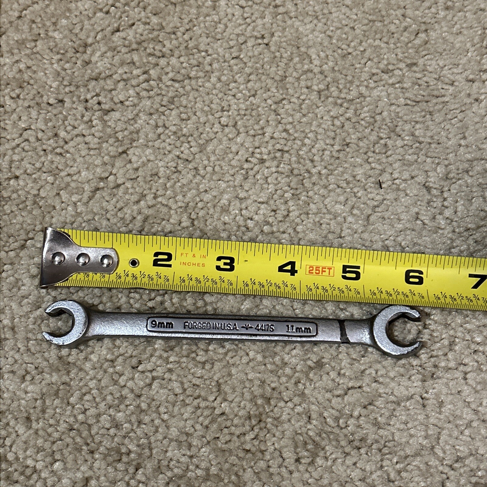 Vintage Craftsman 9mm x 11mm Flare Nut Wrench -V- 44175 USA Nice! USED
