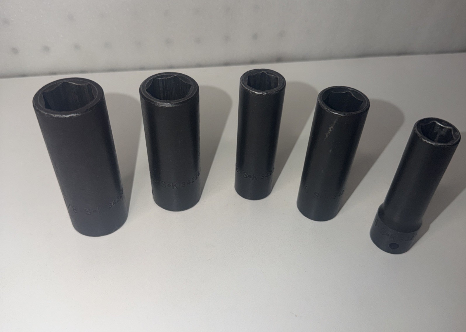 5 PC “SK Hand Tools 1/2″ Drive 6pt Deep SAE Impact Sockets 9/16 TO “7/8