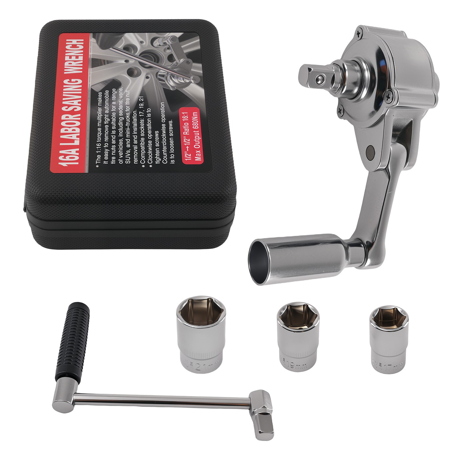 1/2in Lugnut Torque Multiplier Wrench 680NM for Toyota Honda BMW SUV Van Sedan