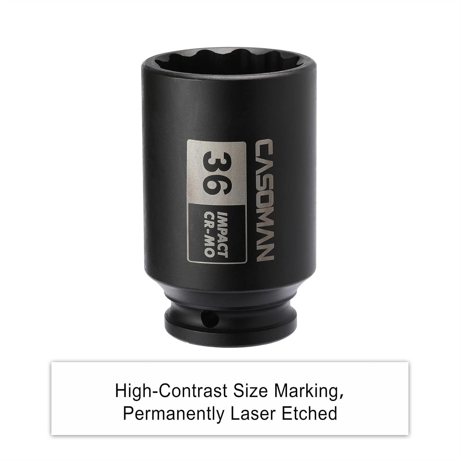 Durable 1/2″ Drive 36mm 12PT Axle Nut Socket – Corrosion-Resistant Finish