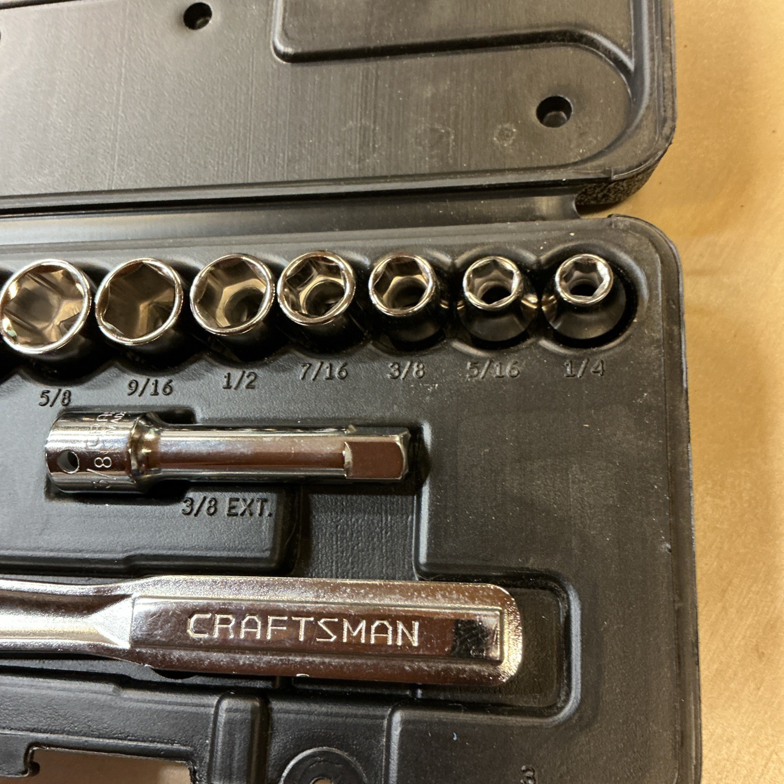 Craftsman USA 12 pcs 6 pt SAE 13/16” To 1/4” Ratchet Set 3/8”Drive FREE SHIPPING