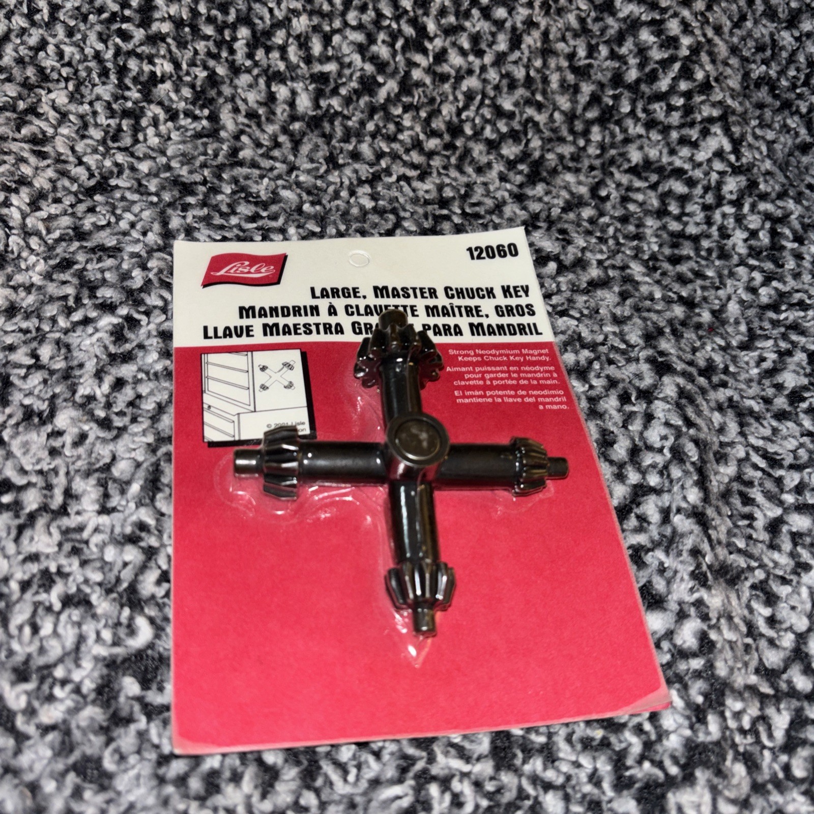 Lisle 12060 Large Master Magnetic Chuck Key with 4 Sizes