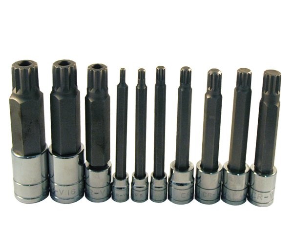 ATD Tools, ATD-13781 – 10 Pc. Extra Long Triple Square Spline Bit Socket Set