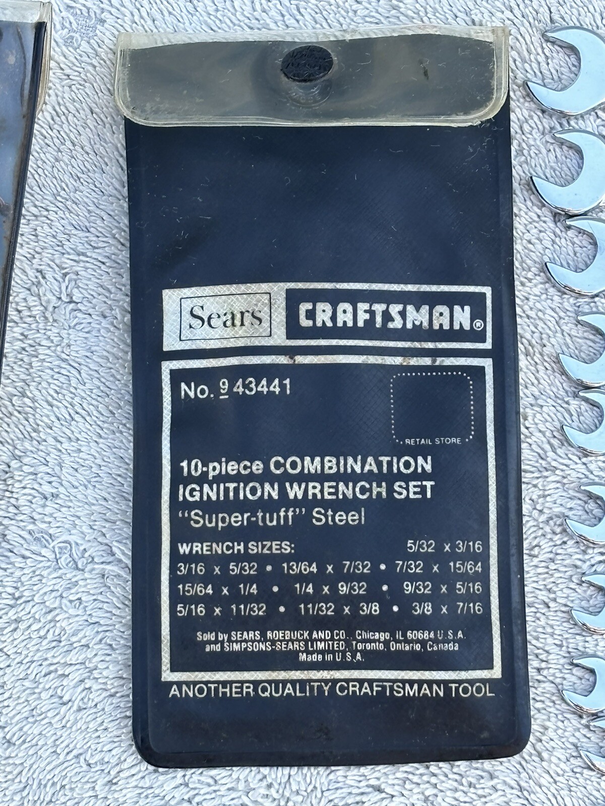 Vintage Craftsman Open End Ignition Wrench Set 9-4306 & 43441 Combination 20 Pcs